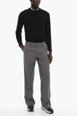 Pantaloni in Lana Vergine con Passanti