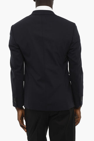 Fitted Slim Fit 2-Button Blazer with Contrasting Details