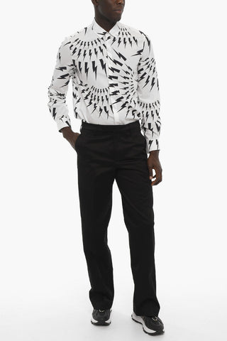 Pantaloni in Cotone Stretch con Passanti