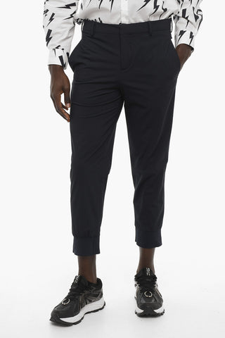 Slim Fit Pants with Ribbed Cuff