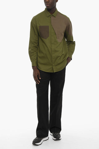 Cotton Shirt with Contrasting Breast Pockets
