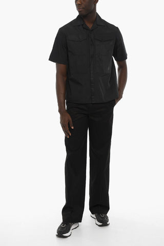 Short Sleeve Technical Fabric Shirt with Breast Pockets