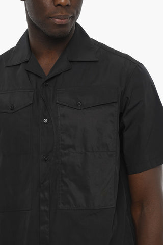 Short Sleeve Technical Fabric Shirt with Breast Pockets