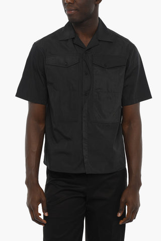 Short Sleeve Technical Fabric Shirt with Breast Pockets