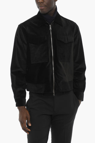 Corduroy Overshirt with Zip Closure