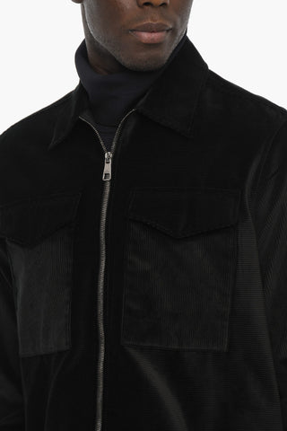 Corduroy Overshirt with Zip Closure