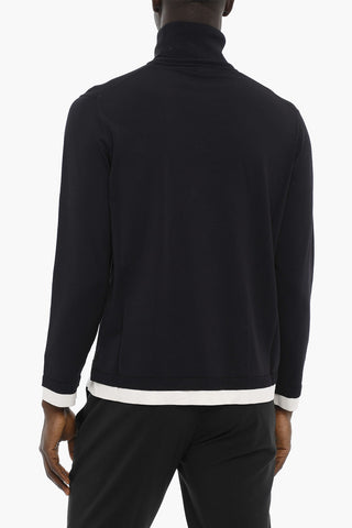 Lightweight Turtleneck Sweater With Contrasting Detail