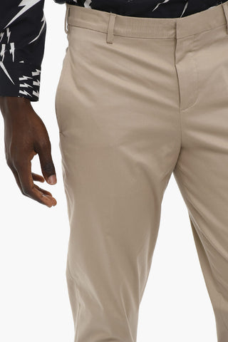 Slim Fit Pants with Ribbed Cuff