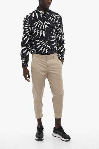 Slim Fit Pants with Ribbed Cuff