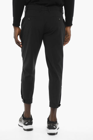 Slim Fit Pants with Adjustable Ankle