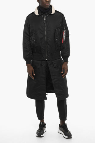 ALPHA INDUSTRIES Giubbotto Imbottito HYBRID  Con Parte Inferiore Removibile e Dettaglio in Ecopelliccia