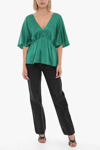 V-Neck Silk Blouse