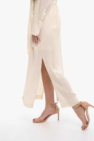 Long Sleeve Solid Color WANDER Wrap Dress with Belt