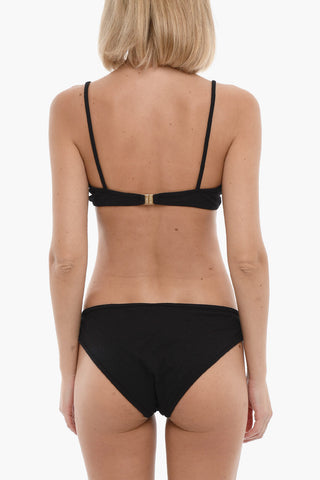 Solid Color Bikini with Golden Monogram