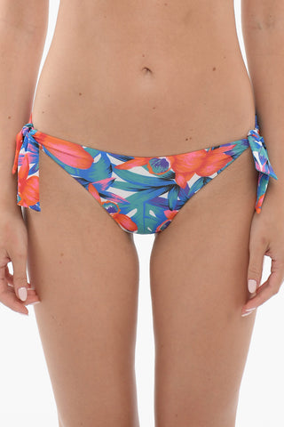EMPORIO Slip Bikini a Fantasia Floreale con Lacceti Laterali