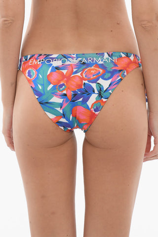 EMPORIO Slip Bikini a Fantasia Floreale con Lacceti Laterali