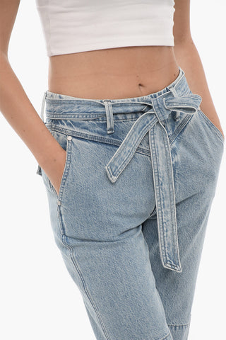 Wide CLEAN LOU MIA YOKE Jeans With Ankle Split and Belt 16cm