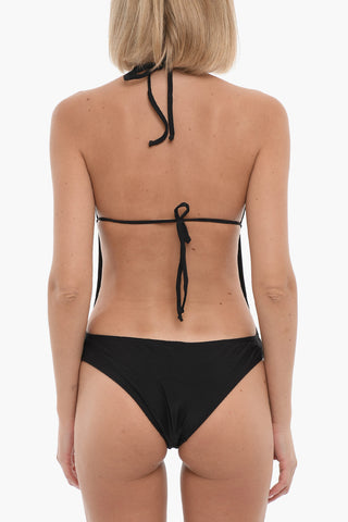 Open back One-Piece Swimsuit with Skull Charm