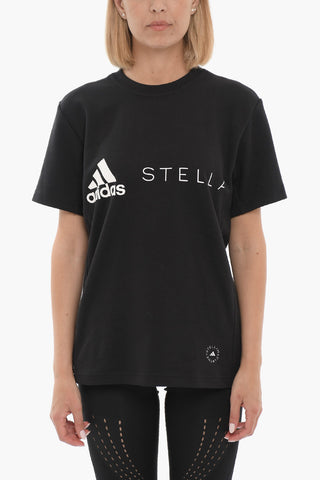 STELLA MCCARTNEY Crew-neck T-Shirt with Printed Contrasting Logo