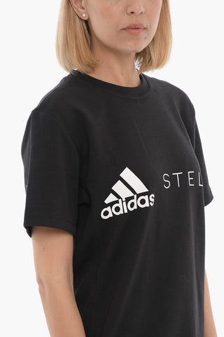 STELLA MCCARTNEY Crew-neck T-Shirt with Printed Contrasting Logo