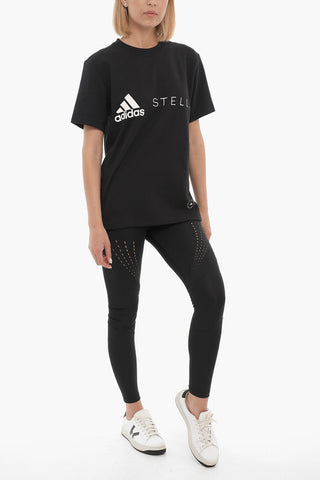 STELLA MCCARTNEY Crew-neck T-Shirt with Printed Contrasting Logo