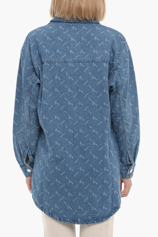 Denim LUVINAGZ Overshirt with All-Over Monogram 