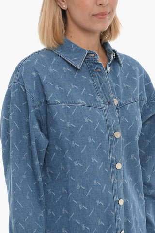 Denim LUVINAGZ Overshirt with All-Over Monogram 