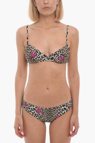 Bikini a Triangolo in Motivo Animalier