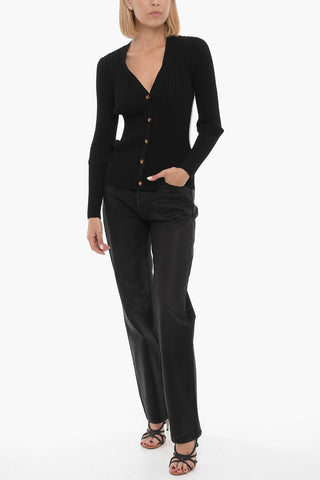 Two-Tone Ribbed Cardigan