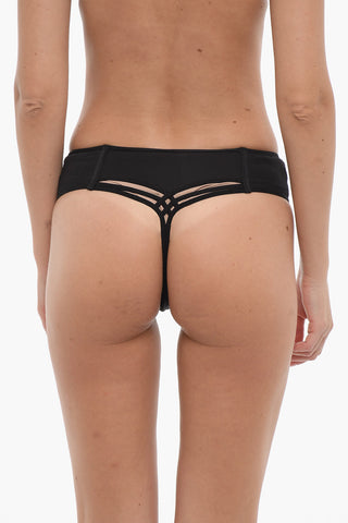 Solid Color Thong with Cut-Out Detail