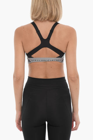 STELLA MCCARTNEY Reggiseno Sportivo a Fantasia Animalier con Banda Elastica Logata