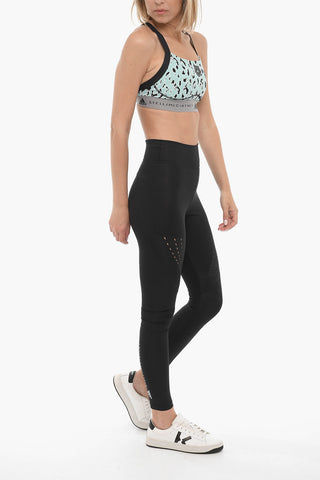 STELLA MCCARTNEY Reggiseno Sportivo a Fantasia Animalier con Banda Elastica Logata