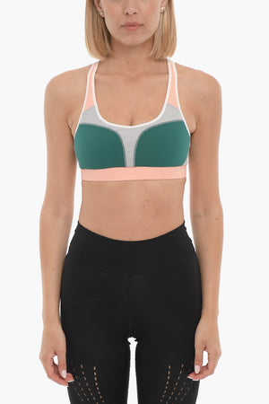 컬러블록 스포츠 브라 노출 스티치