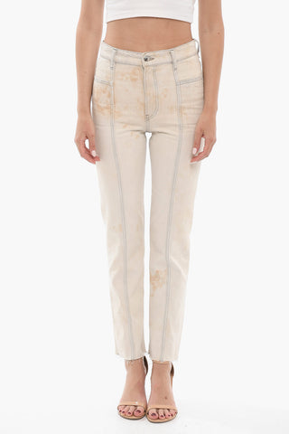 High Waist Vintage Effect Jeans 18cm