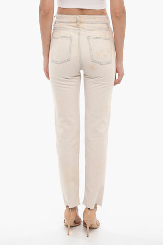 High Waist Vintage Effect Jeans 18cm
