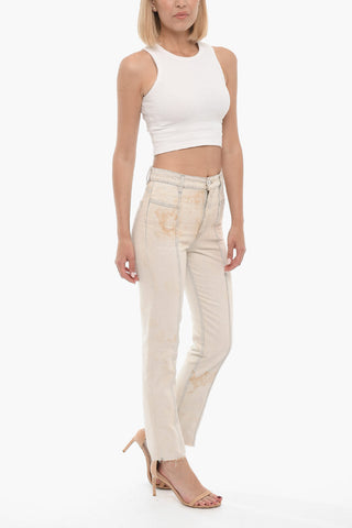 High Waist Vintage Effect Jeans 18cm
