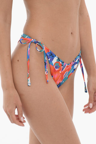 EMPORIO Slip Bikini a Fantasia Floreale con Lacceti Laterali