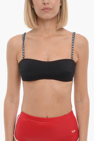 Bandeau Bikini Top With Striped Straps