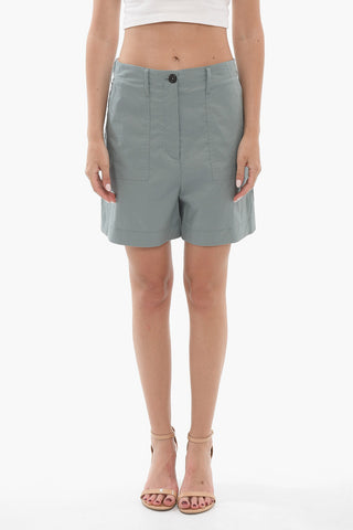 High-Waisted Stretch Cotton Shorts