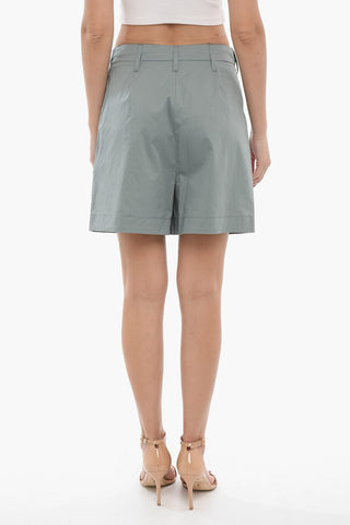 High-Waisted Stretch Cotton Shorts