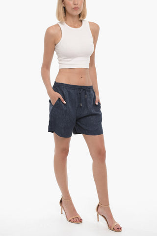 Shorts a Fantasia Floreale con Elastico in Vita