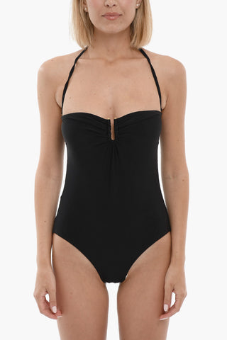 Strapless Swimsuit with Golden Detail
