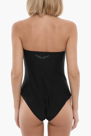 Strapless Swimsuit with Golden Detail
