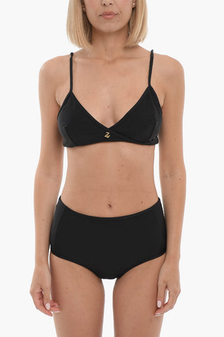 High Waisted Bikini with Golden Logo