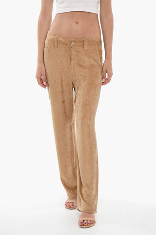 Pantaloni ELLIE Cavallo Basso a Costine in Velluto