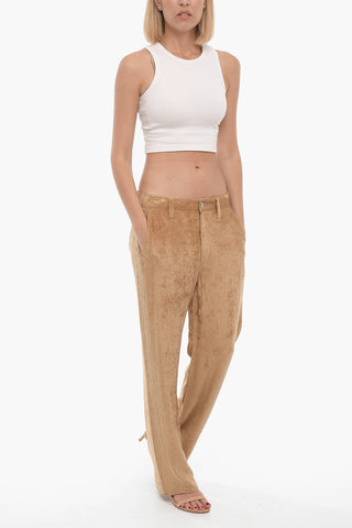 Pantaloni ELLIE Cavallo Basso a Costine in Velluto
