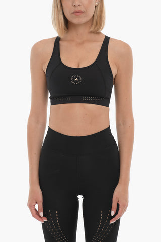 STELLA MCCARTNEY Stretch Fabric Sport Bra with Perforated Details and Back Cut-Out