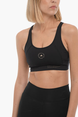 STELLA MCCARTNEY Stretch Fabric Sport Bra with Perforated Details and Back Cut-Out