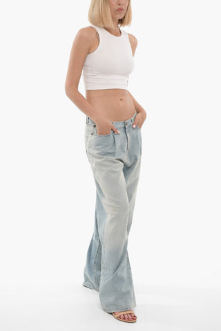 Faded Effect Single Pleat DAMON Wide Jeans 27cm