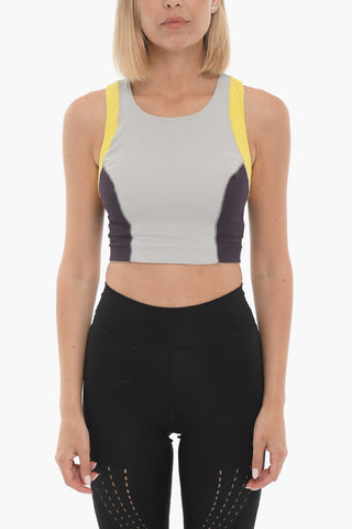 Stretch Fabric Crop Top with Logoed Band